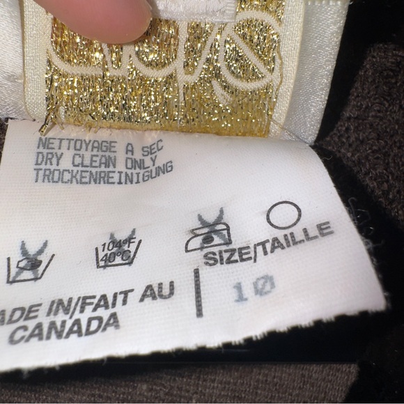 Vintage Caché Brown Coat Faux Fur Collar Size 10 - Picture 6 of 8